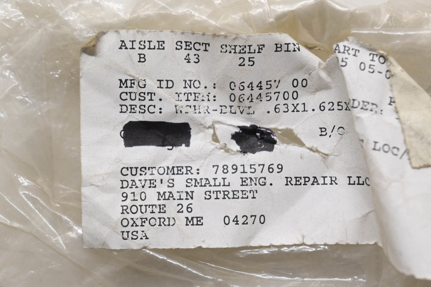 Ariens 06445700 Belleville Washer NOS