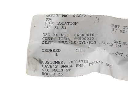 Ariens 06500010, 6500810 Nylock Flange Nut NOS