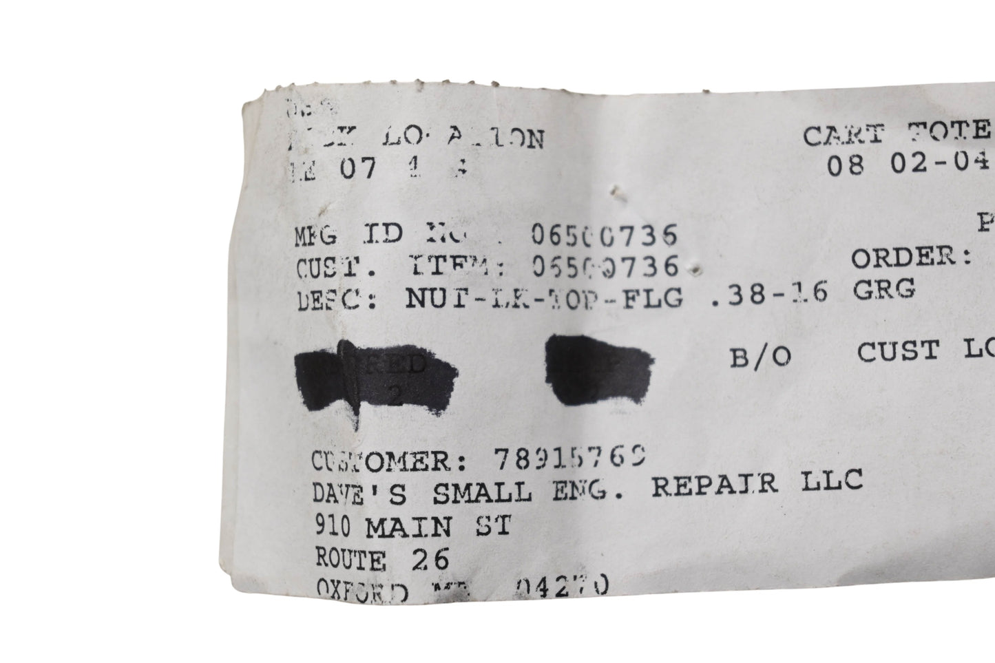 Ariens 06500736, 6500905 Flange Lock Hex Nuts Qty 2 NOS