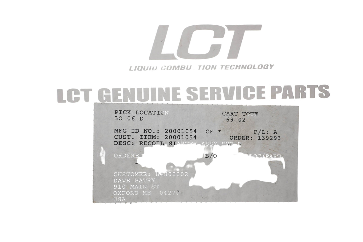 Ariens 20001054 LCT Recoil Starter Assembly NOS