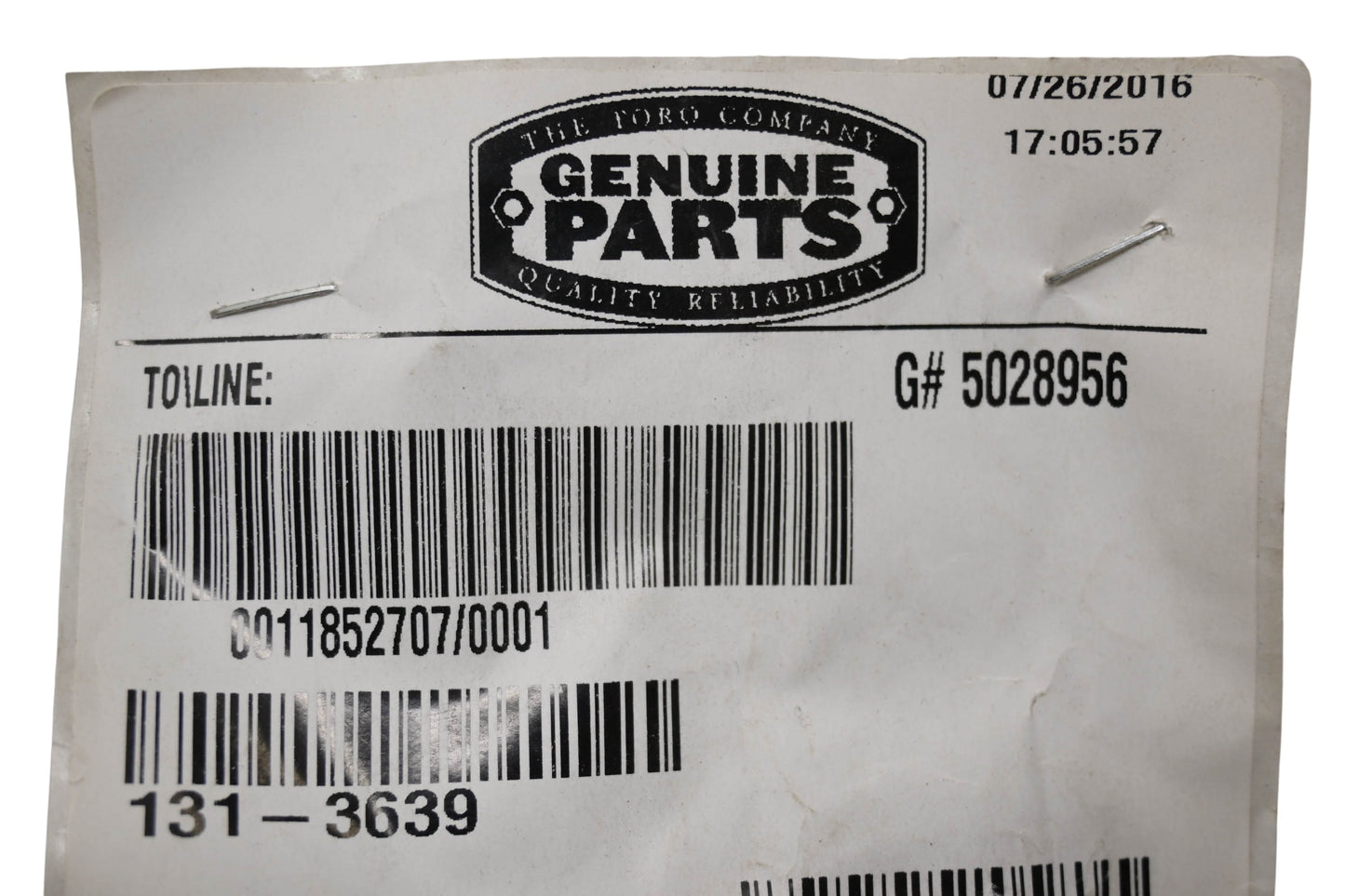 Toro 131-3639 Reverse Key NOS