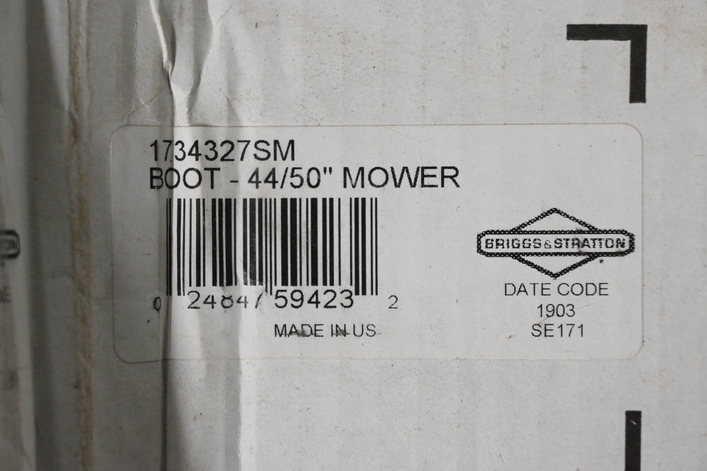 New OEM Briggs & Stratton 1734327SM 44" 50" Mower Boot NOS
