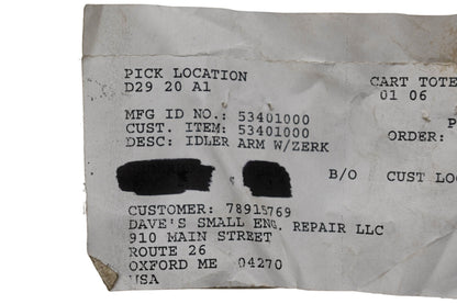Ariens 53401000 Idler Arm & Zerk NOS
