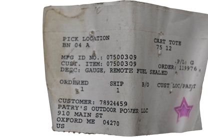 Ariens 07500309 Fuel Gauge NOS