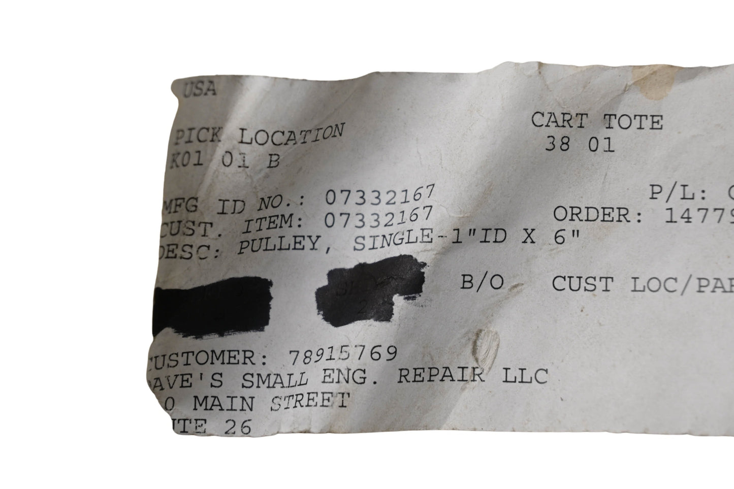 Ariens 07332167 Pulley 1" ID x 6" OD NOS