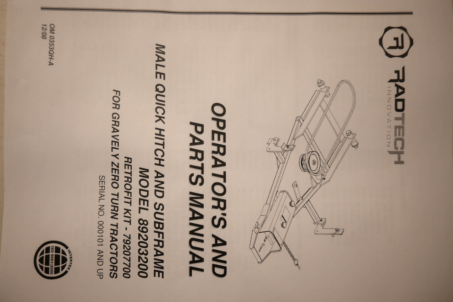 Rad Tech 79207700 Retrofit Kit NOS