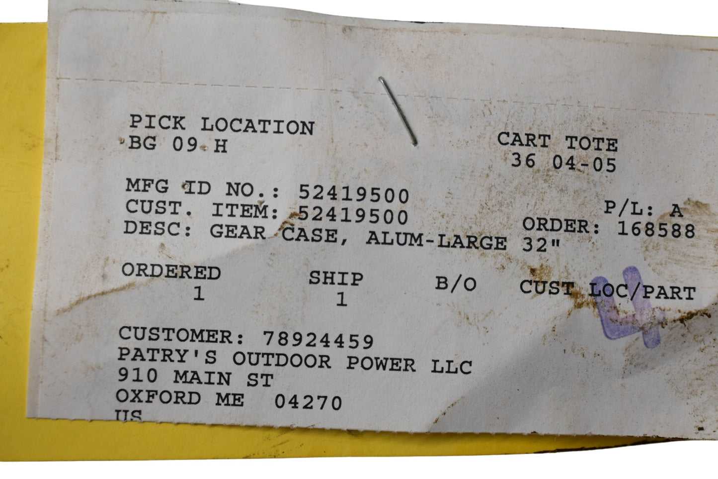 Ariens 52419500 Gear Case NOS