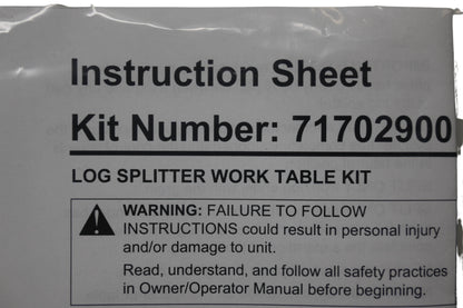 Ariens 71702900 Log Table Work Splitter Kit NOS