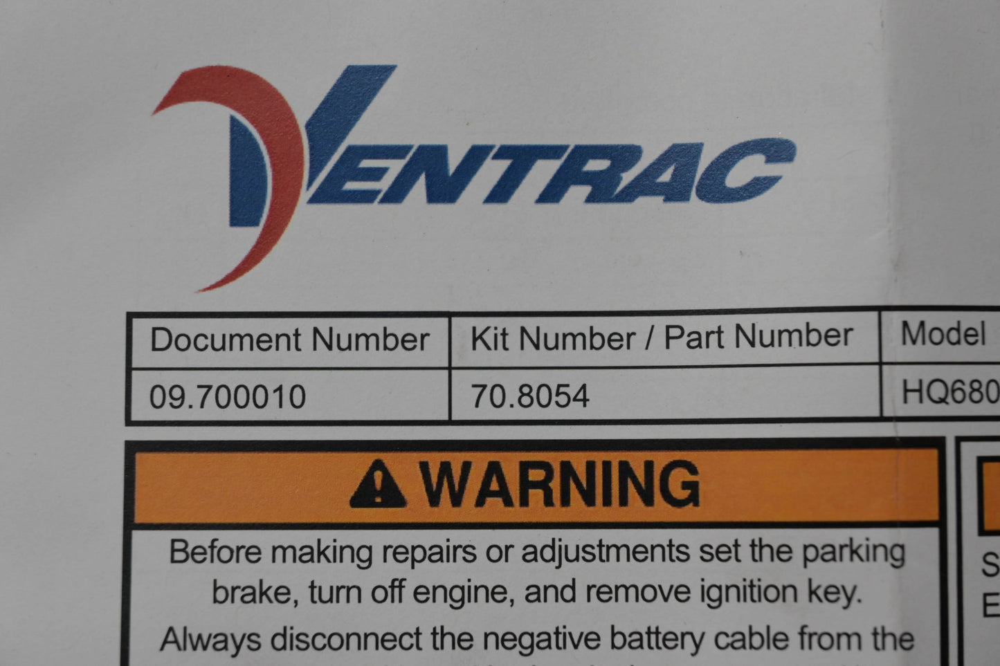 Ventrac 70.8054 Swivel Wheel Kit HQ680 NOS