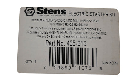 Stens 435-615 Electric Starter Kit NOS