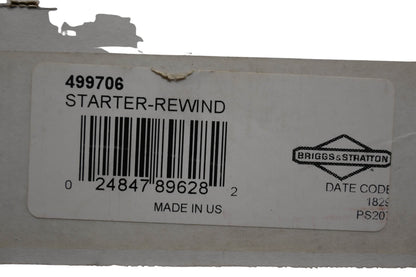 New OEM Briggs & Stratton 499706 Rewind Starter NOS