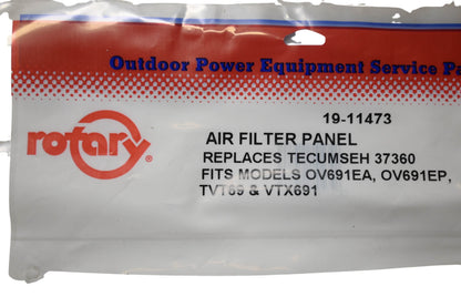 Rotary 19-11473 Air Filter Panel NOS