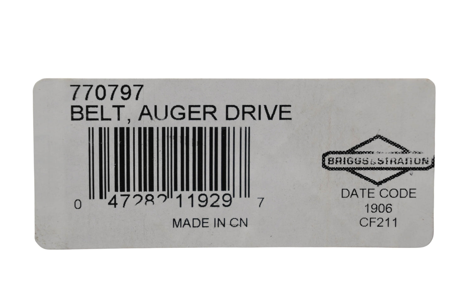Briggs & Stratton 770797 Auger Drive Belt NOS