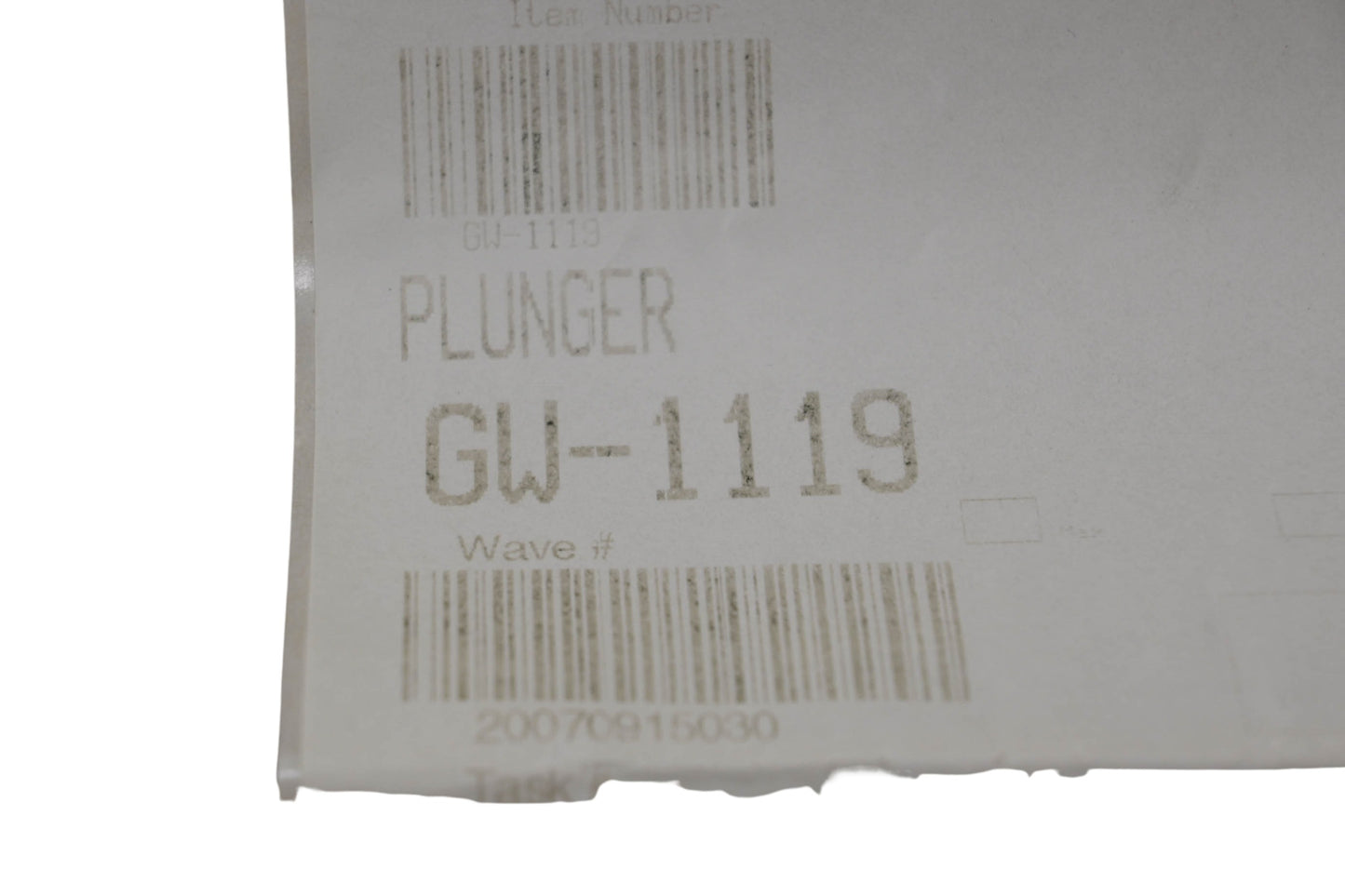 MTD GW-1119 Plunger NOS