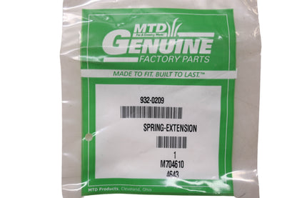 MTD 932-0209 Extension Spring NOS