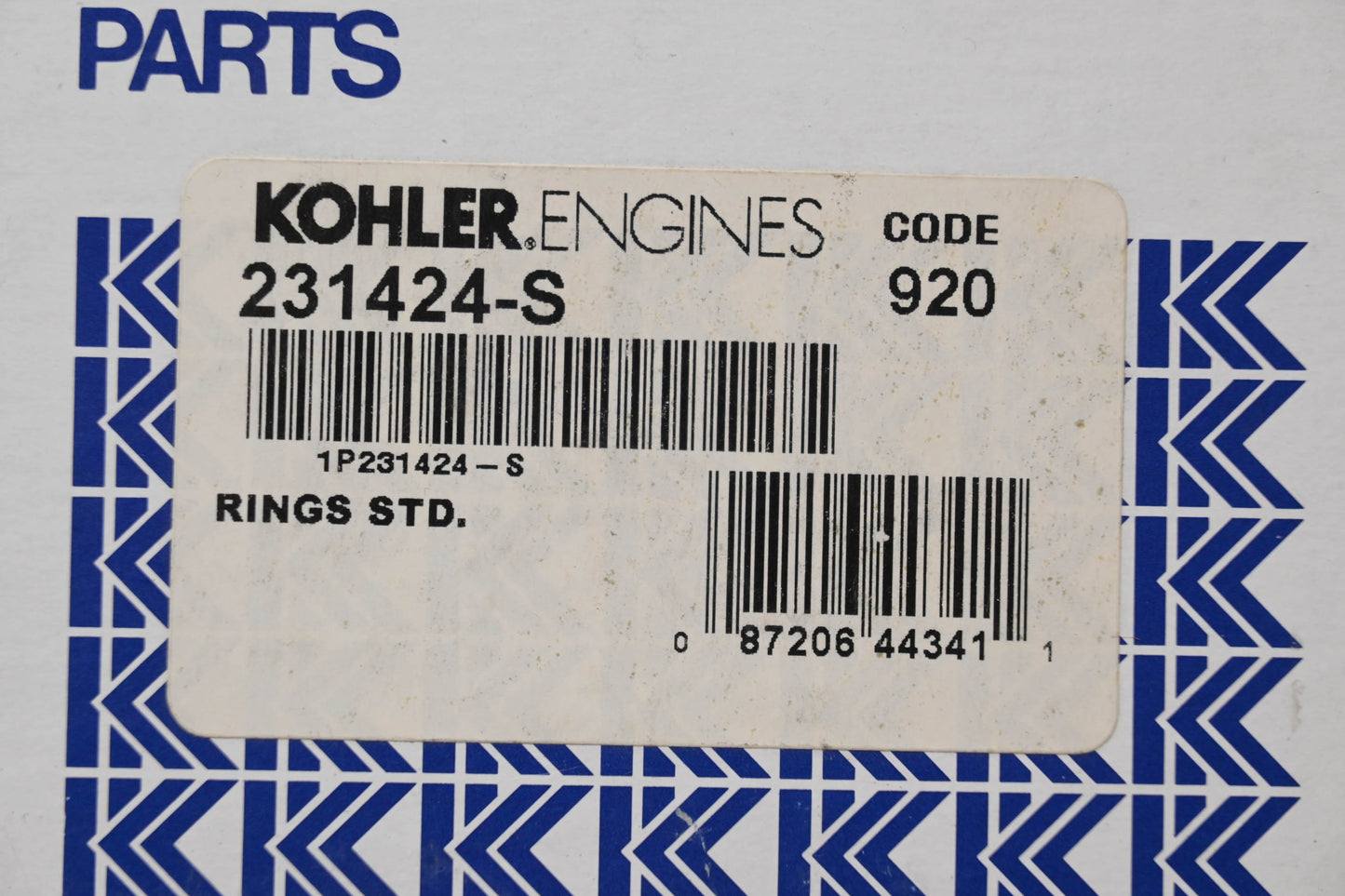 Kohler 231424-S Piston Ring Kit NOS
