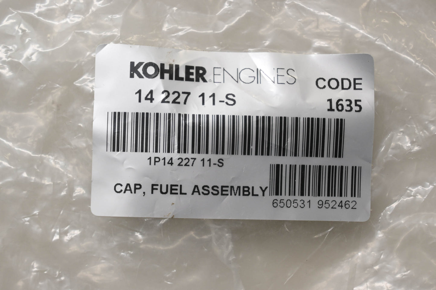 Kohler 14 227 11-S Fuel Cap Assembly NOS