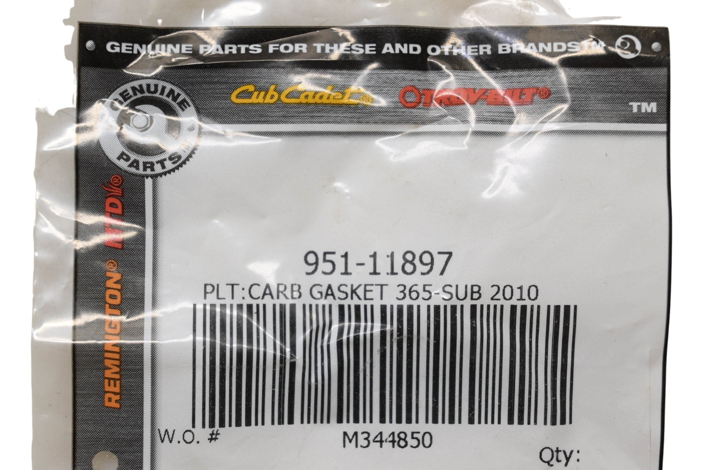 Cub Cadet 951-11897 Carburetor Gasket NOS