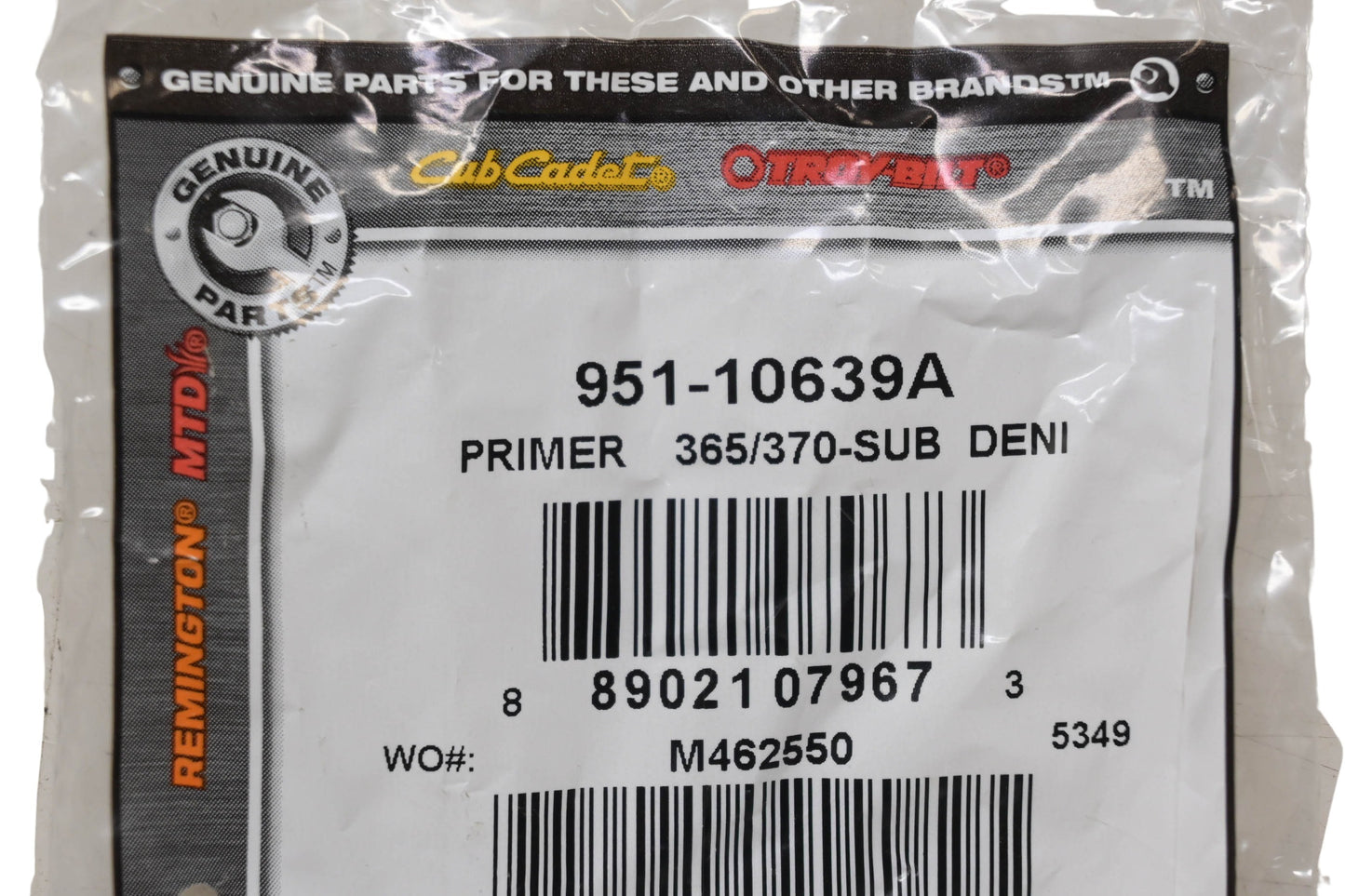 Cub Cadet 951-10639A Primer Bulb NOS