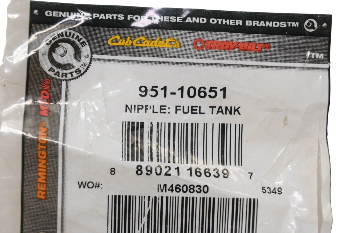 Cub Cadet 951-10651 Fuel Tank Nipple NOS