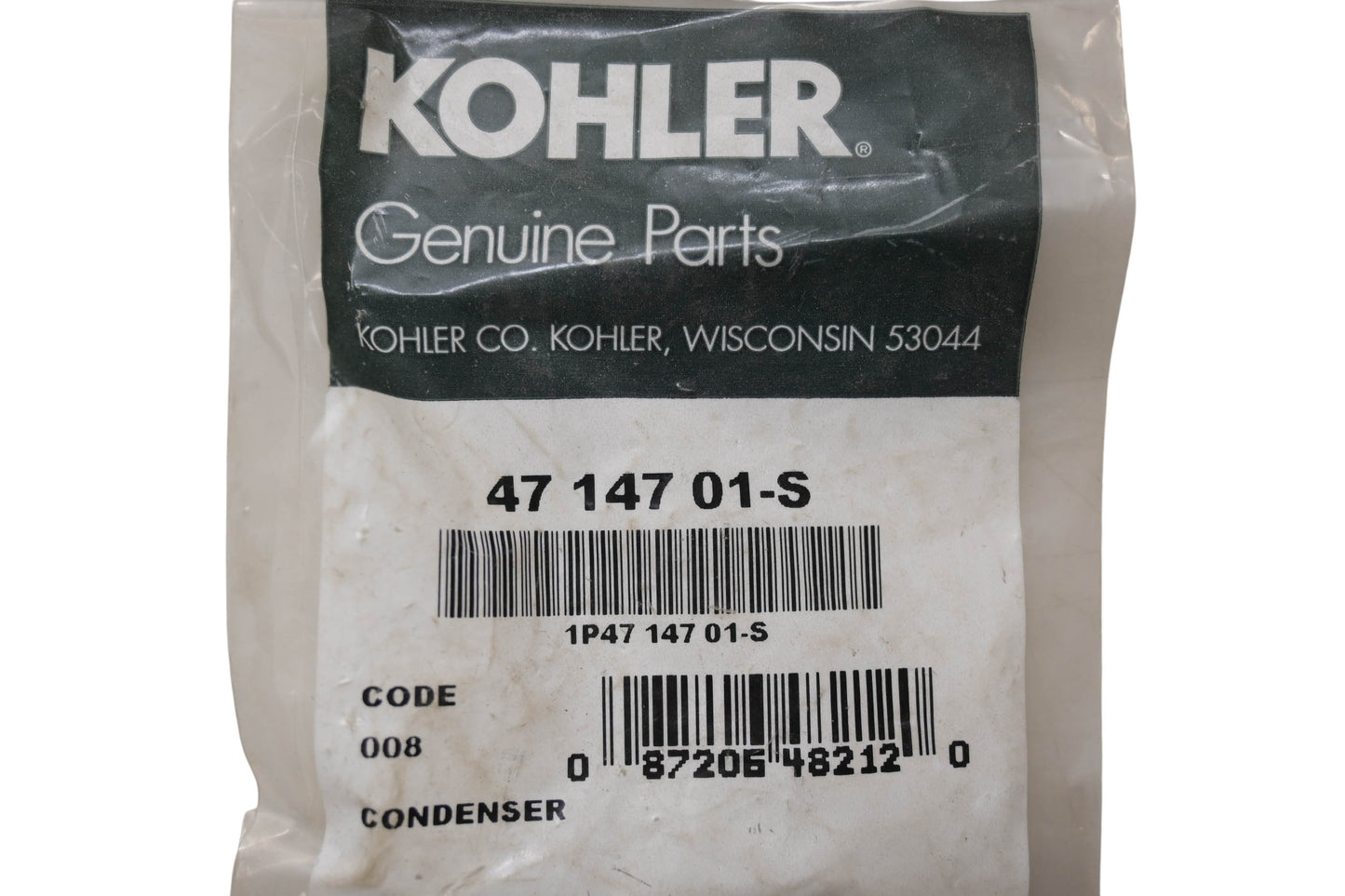 Kohler 47 147 01-S Condenser NOS