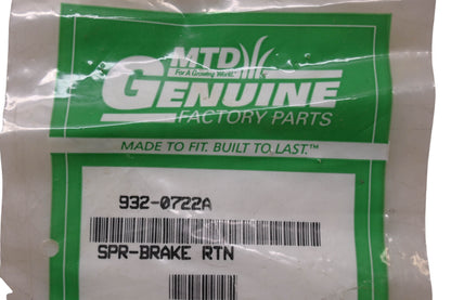 MTD 932-0722A Brake Return Spring NOS