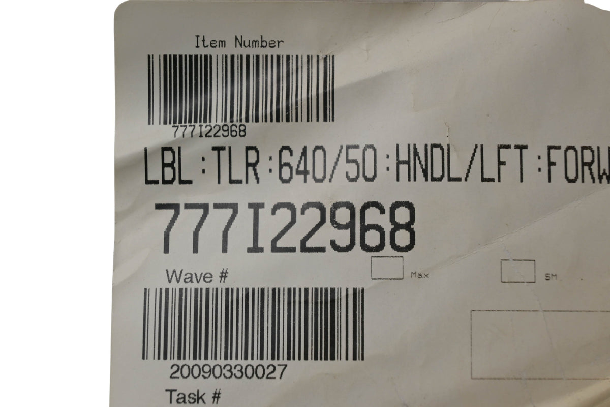 MTD 777I22968 Tiller Label NOS