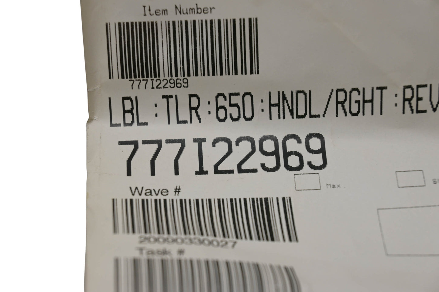 MTD 777I22969 Tiller Label NOS