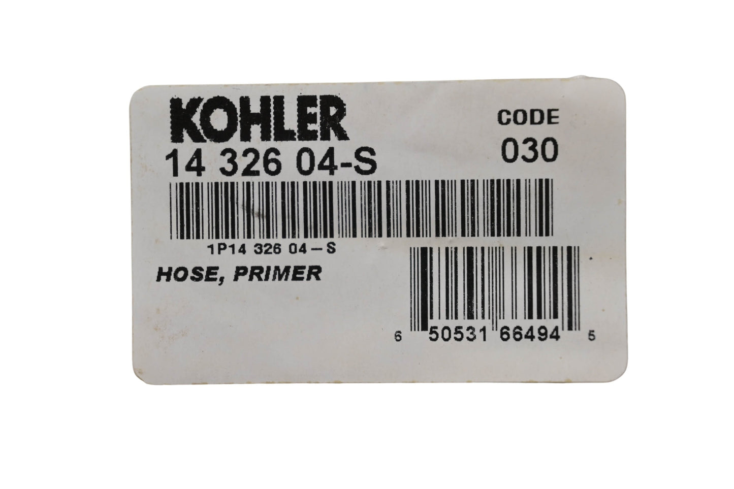 Kohler 14 326 04-S Primer Hose NOS