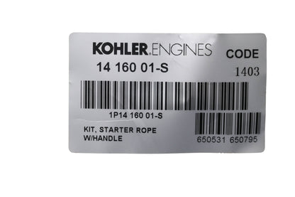 Kohler 14 160 01-S Starter Rope Kit NOS