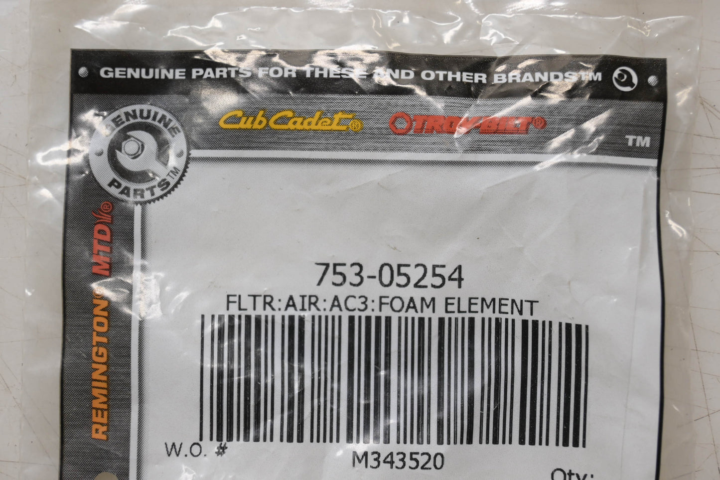 Genuine Parts 753-05254 Foam Element NOS
