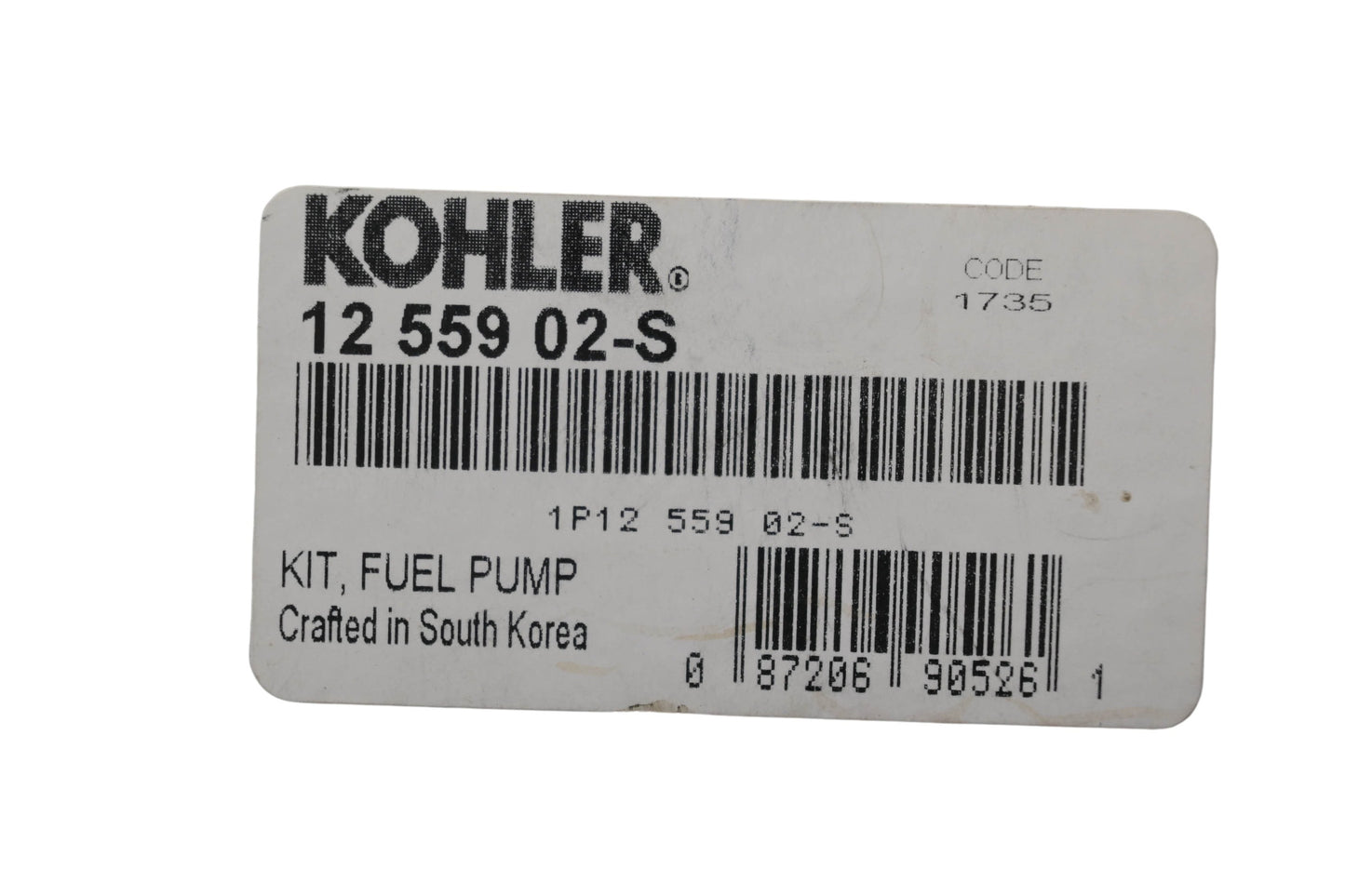 Kohler 12 559 02-S Fuel Pump Kit NOS