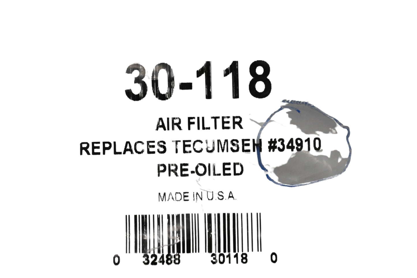 Oregon 30-118, 34910 Air Filter NOS