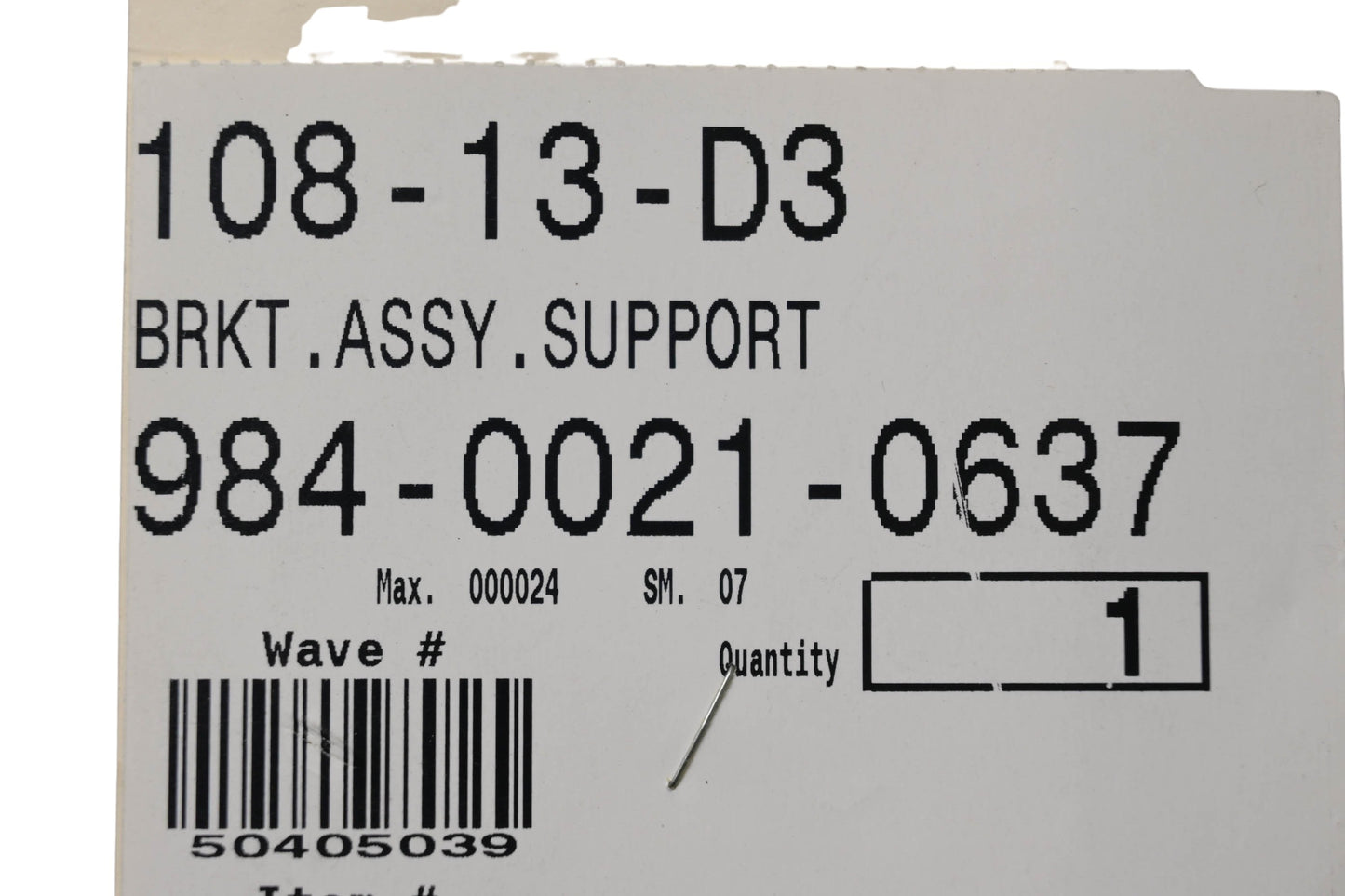 MTD 984-0021-0637 Support Bracket Assembly NOS