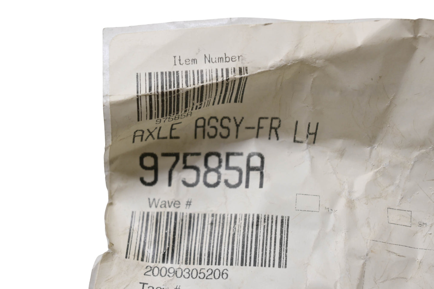 MTD 97585A, 17587 Front Left Axle Assembly NOS