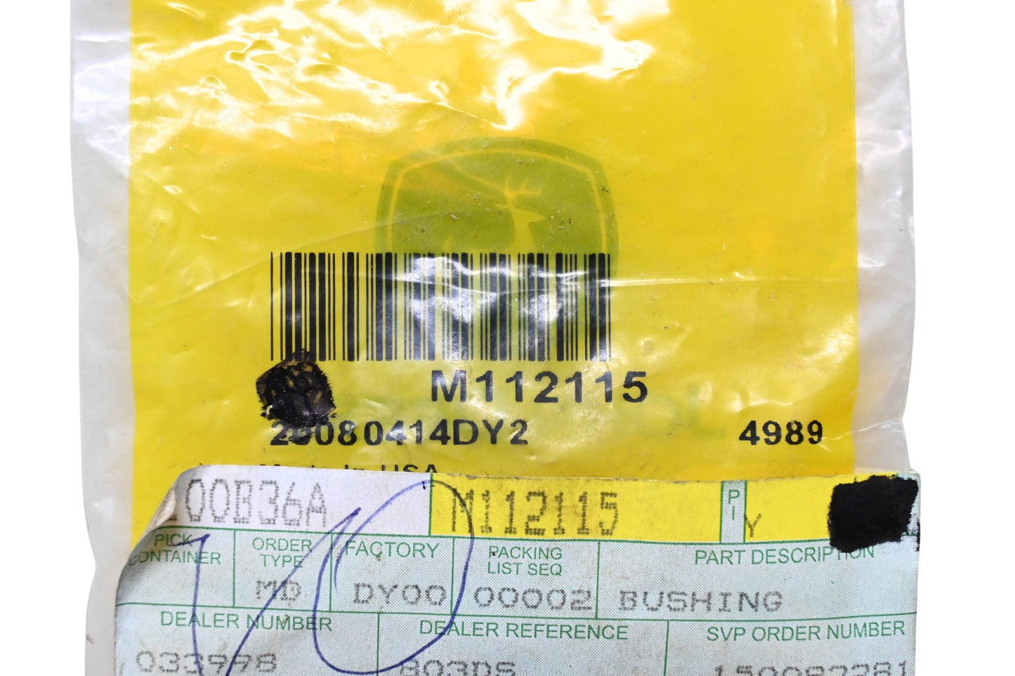 New OEM John Deere M112115 Bushing NOS