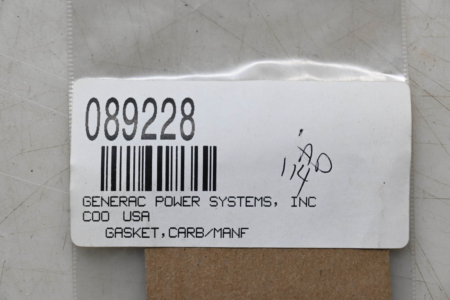 Generac 089228 Carburetor Manifold Gasket NOS