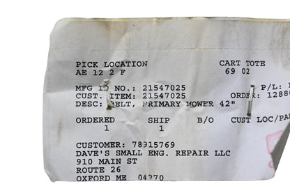 Ariens 21547025 Primary Mower Belt NOS