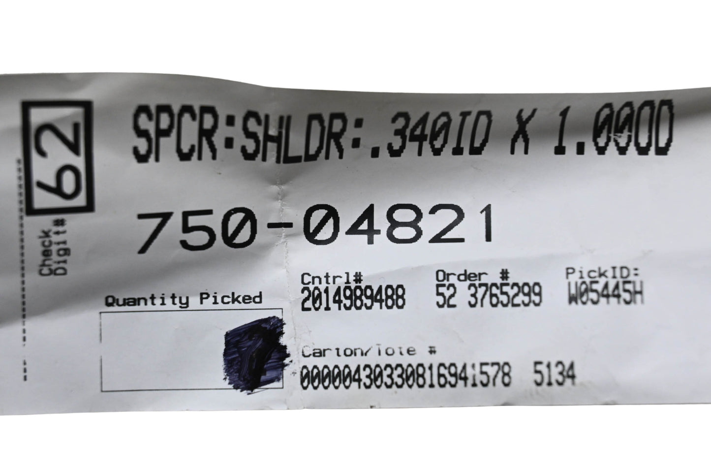 MTD 750-04821 Shoulder Spacer NOS
