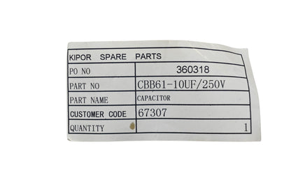 Kipor CBB61-10UF Capacitor NOS