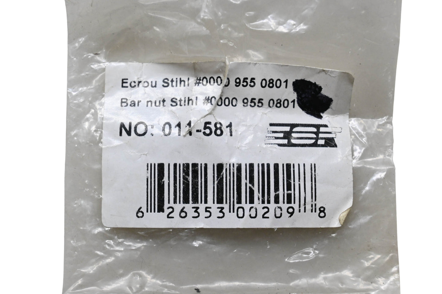 ESF 011-581, 0000 955 0801 Bar Nuts Qty 2 NOS