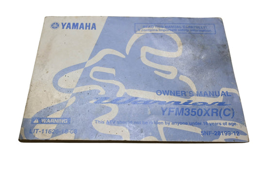 OEM Yamaha LIT-11626-16-08 YFM350XR Owner's Manual