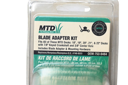 MTD 753-0484, 744-165023 Blade Adapter Kit NOS