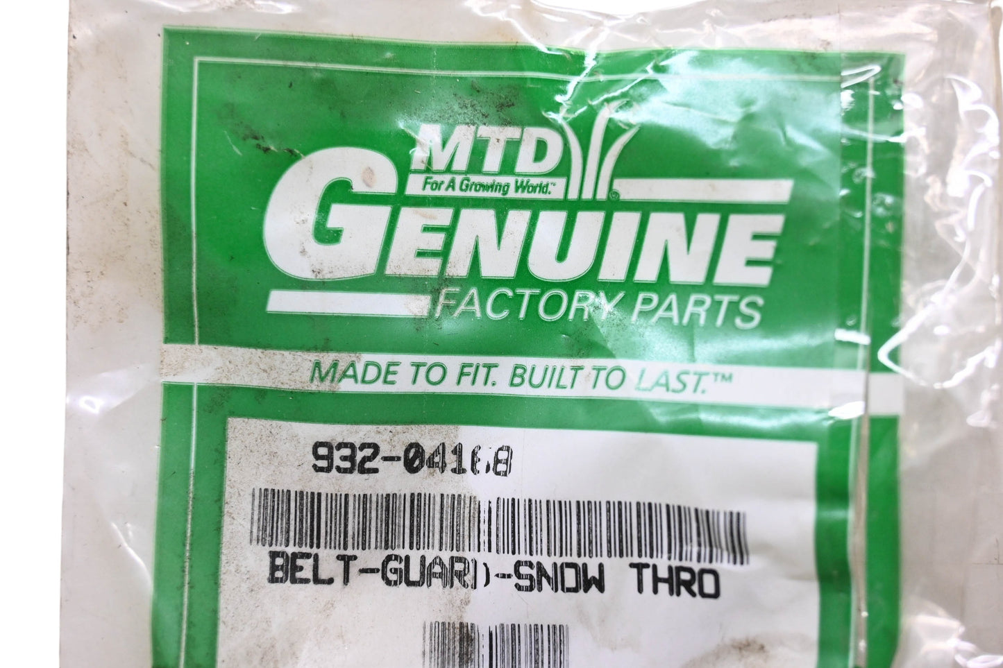 MTD 932-04168 Snow Thrower Belt Guard NOS