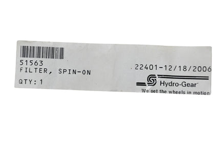 Hydro-Gear 51563 Spin-On Filter NOS