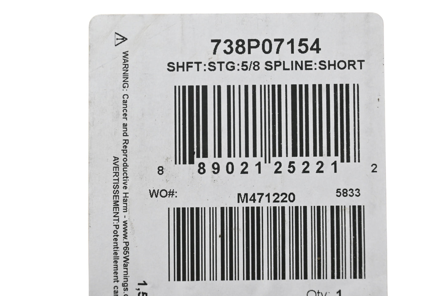 MTD 738P07154 Steering Shaft NOS