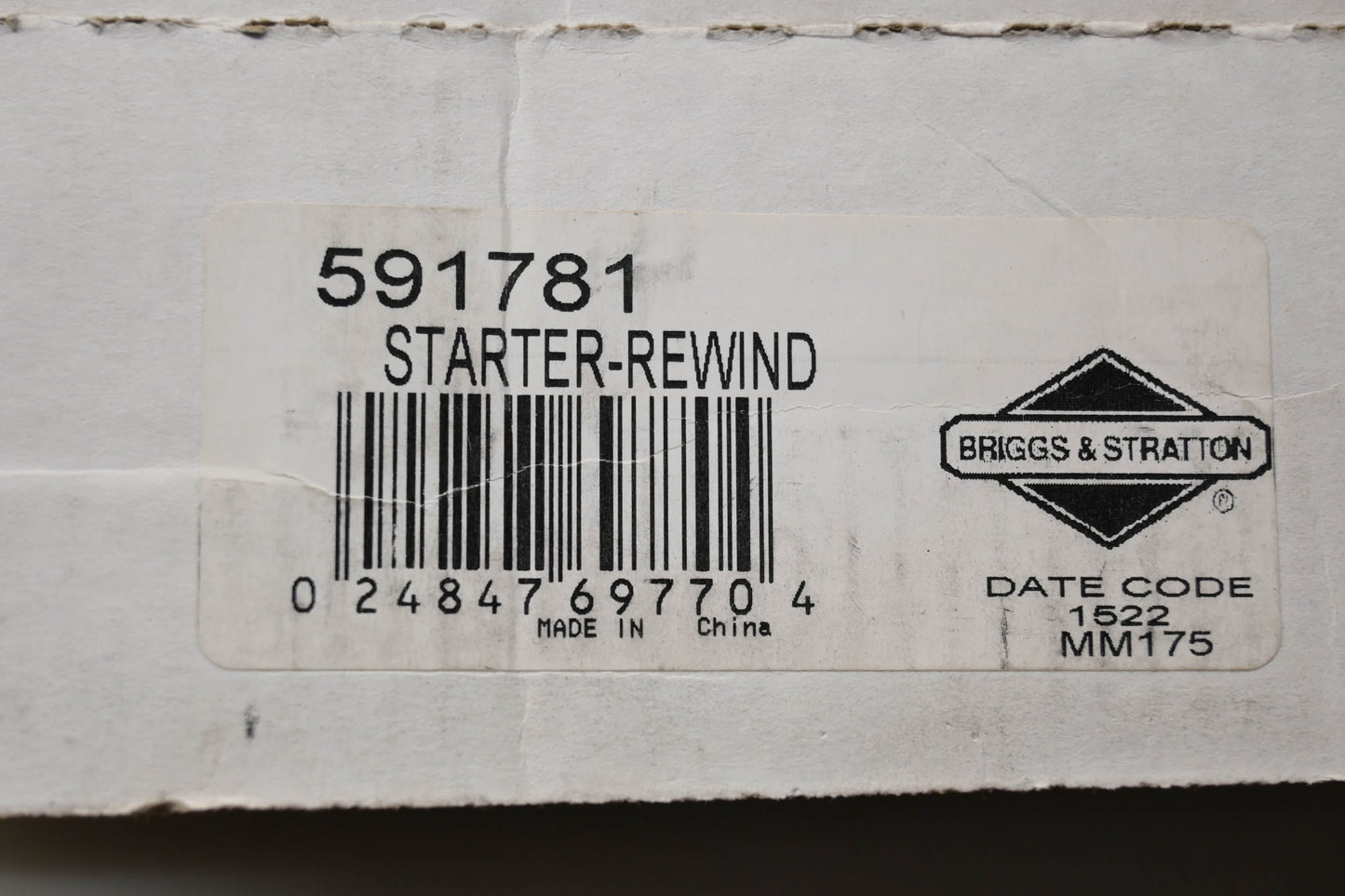 New OEM Briggs & Stratton 591781 Rewind Starter NOS
