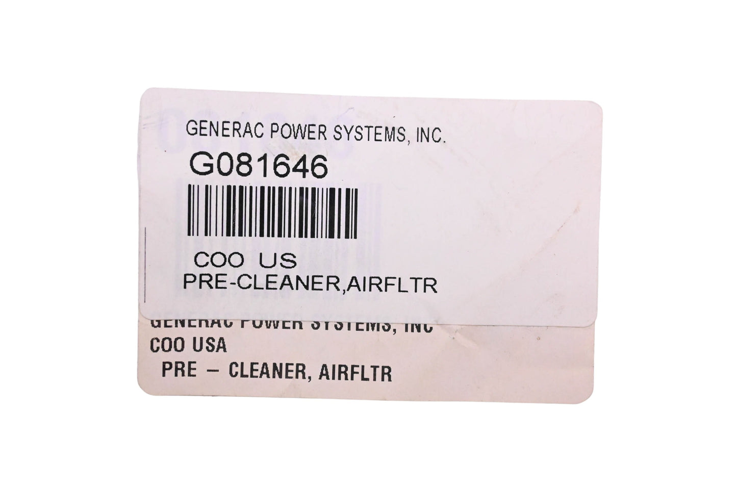 Generac G081646 Pre-Filter NOS