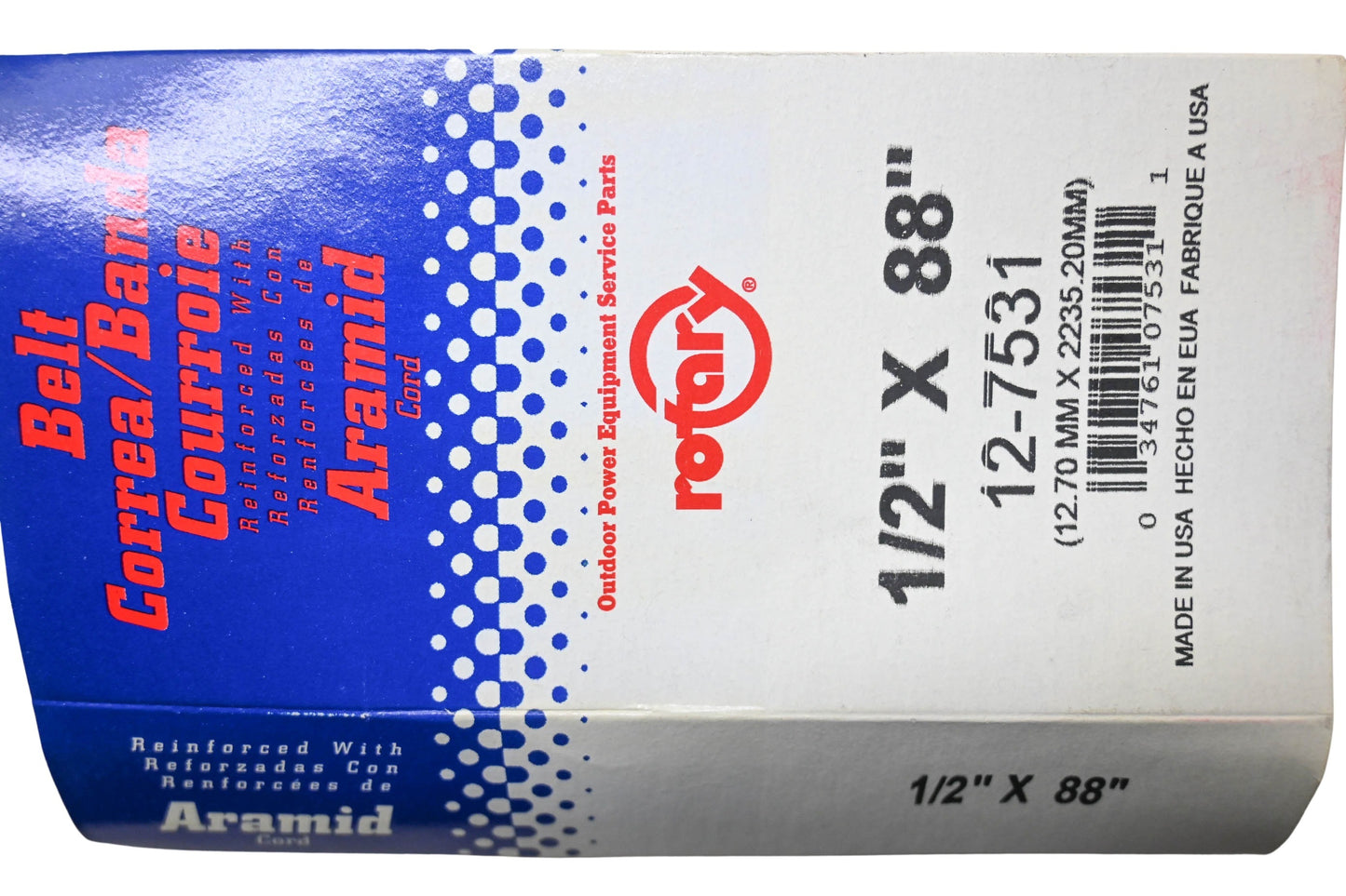 Rotary 12-7531 Aramid Cord Belt 1/2"x88" NOS