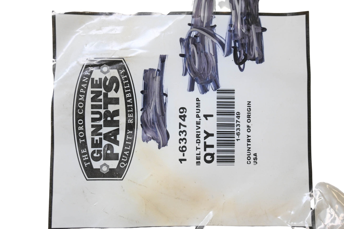 Toro 1-633749 Pump Drive Belt NOS